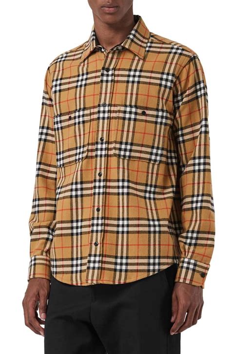 burberry checked flannel shirts